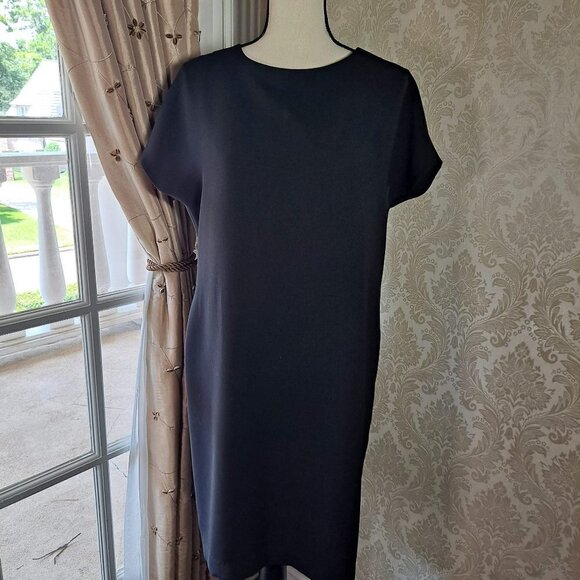 Handmade Black Shift Dress with Keyhole Back, 14/16 - See Measurements - Picture 1 of 8